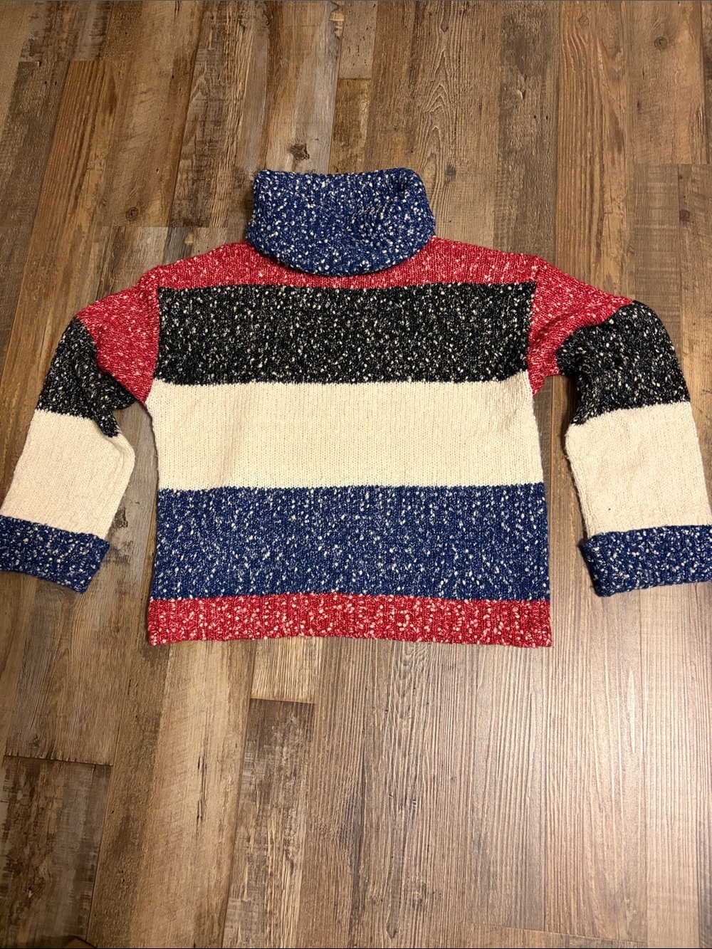 G.I.L.I. Multicolored Boucle Striped Cowl Neck Sweater Size XXS